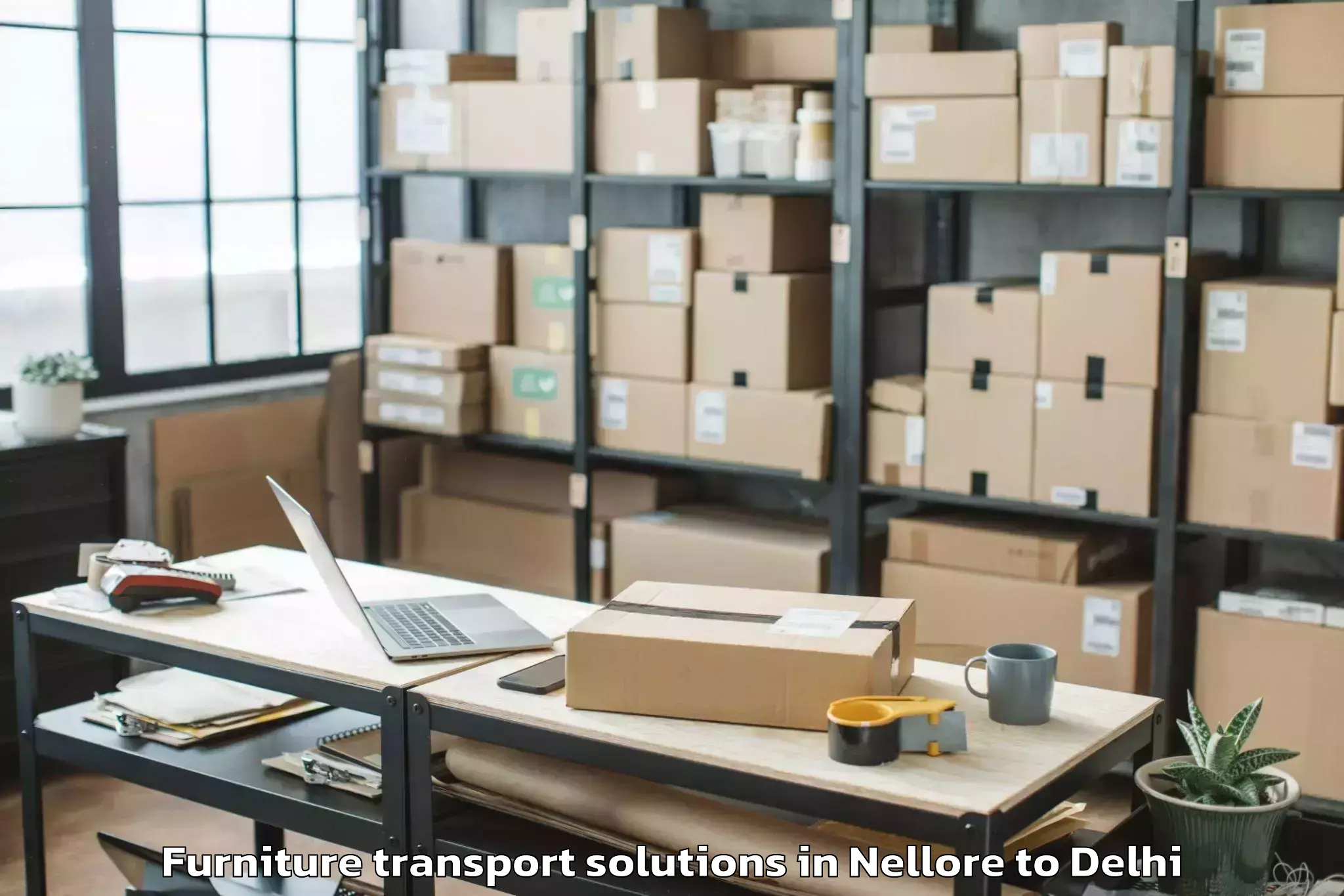 Book Your Nellore to Alipur Furniture Transport Solutions Today